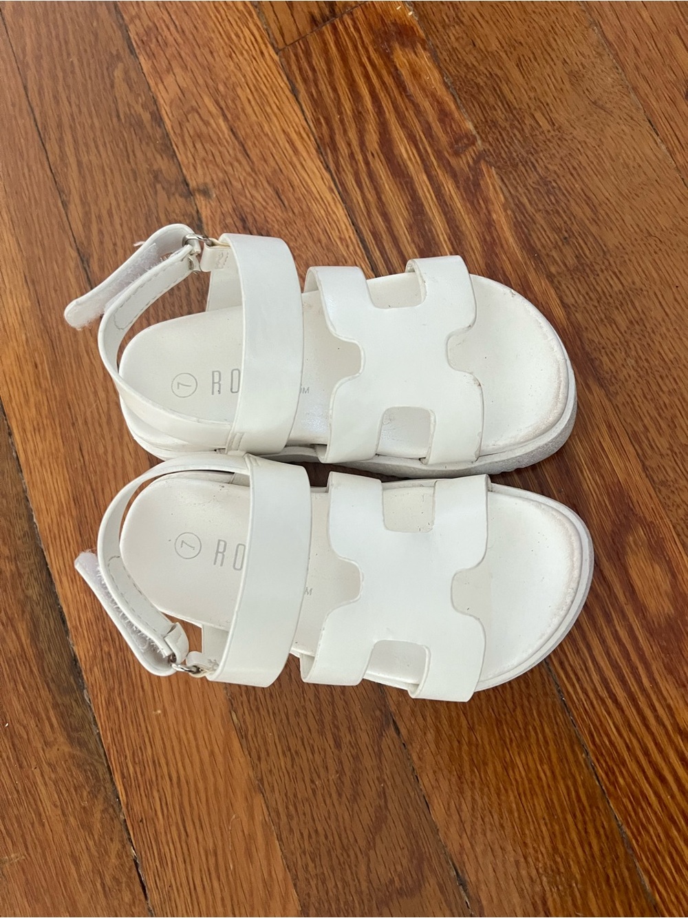Roxy White Kids Strap Sandals